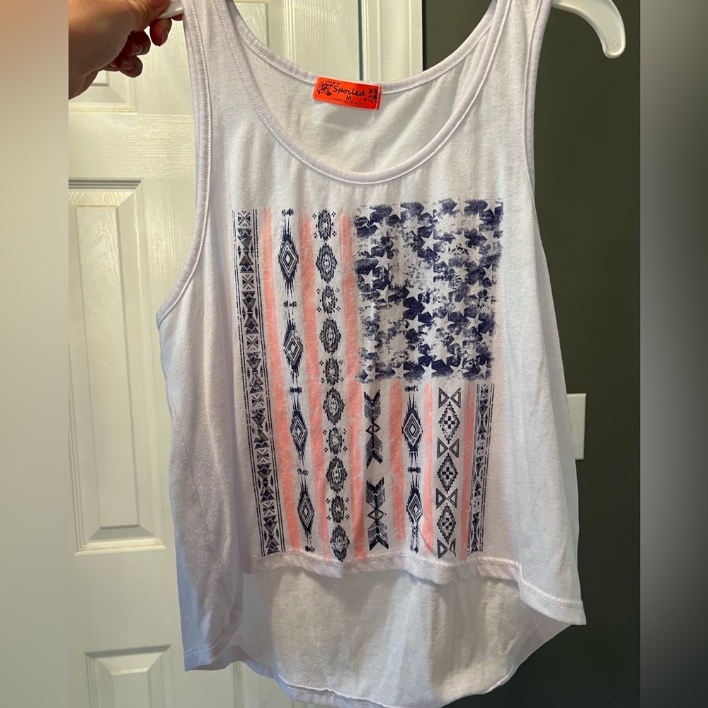 Live to be spoiled patriotic top
